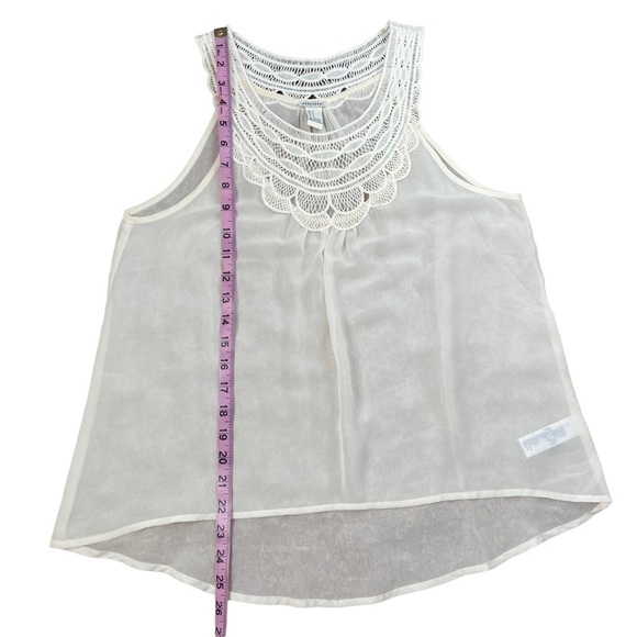 Forever 21 Crochet Collar Sheer White Tank - Picture 6 of 8